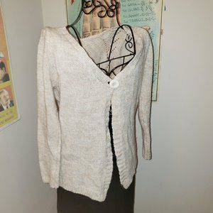 SOLD Oatmeal One Button Closure Cardigan wrap sweater S M